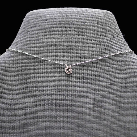 mini Initial crystal pendant necklace Clavicle Necklace - Picture 14 of 17